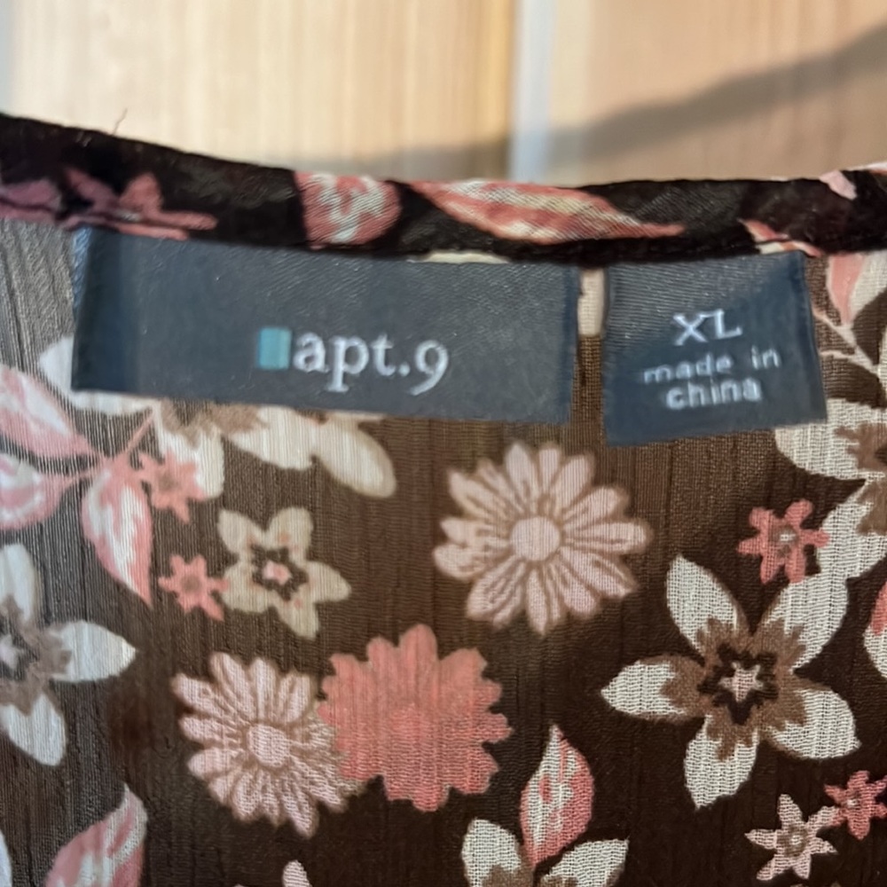 APT 9 Flowy Floral Boho Blouse, Size L - Picture 7 of 10